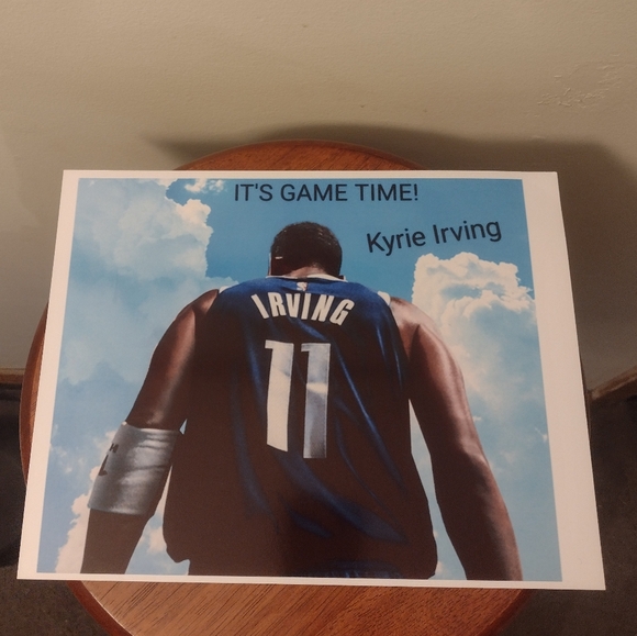NEW! KYRIE IRVING DALLAS MAVERICKS ITS GAME TIME! SELF-MADE GLOSSY 8.5x11 POSTER - Picture 6 of 6